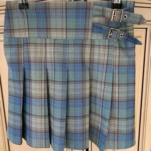 Blue plaid mini skort